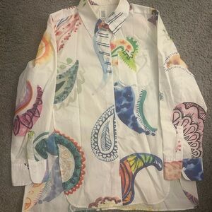 Rosie Assoulin Women’s Oversized Colorful Paisley Shirt